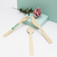 Disposable Eco-friendly Bamboo Tableware Utensils Natural Cutlery Sets For Lunch, Dinner